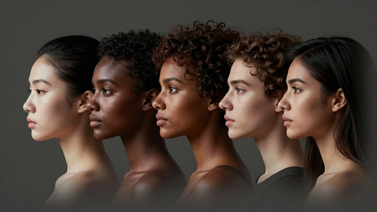 Коллаж профилей людей разных наций, демонстрирующий мировое разнообразие красоты