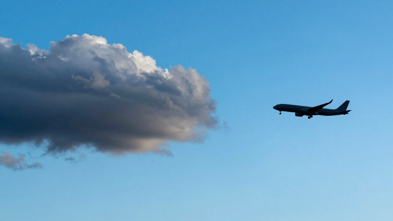 Концептуальное изображение, символизирующее переход от страха к уверенности в безопасности полетов.